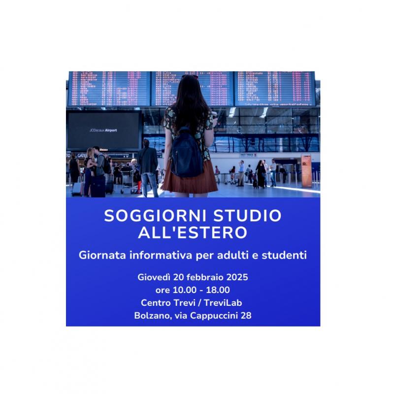 Giornata informativa - soggiorno studio all’estero al centro Trevi. Clicca per il PDF  informativo !