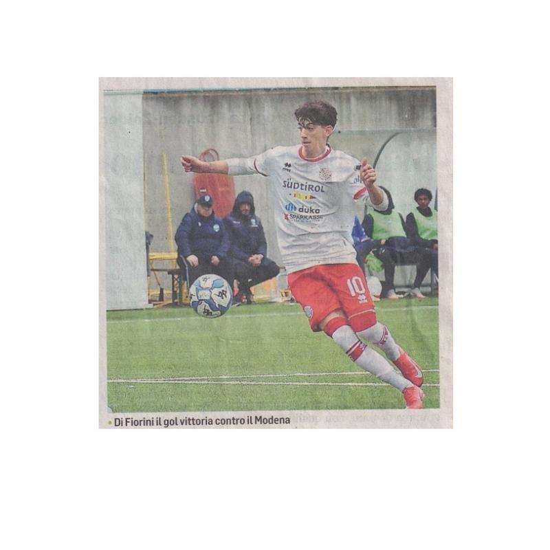 Nella vittoriosa partita del FC Südtirol nel campionato Primavera 2 contro il Modena a segno il nostro studente-atleta PIETRO FIORINI della classe 5A.