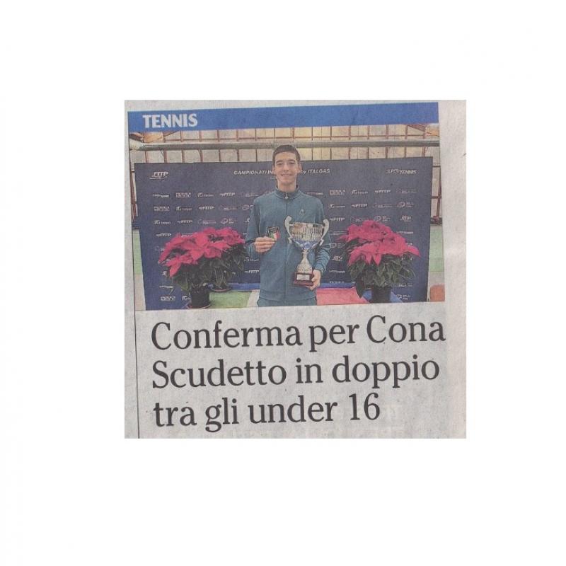 Complimenti al nostro studente-atleta CONA MATTIA della classe 3A per aver conquistato per il secondo anno consecutivo il titolo Italiano di categoria nel doppio di TENNIS.